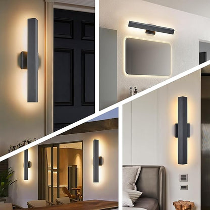 Modern Minimalist Outdoor Waterproof LED Wall Sconce with Built-in 20W LED Warm White Light Source, Fully Sealed V-Shaped Aluminum Cover, Can Be Mounted Outdoors or Indoors at Any Angle.