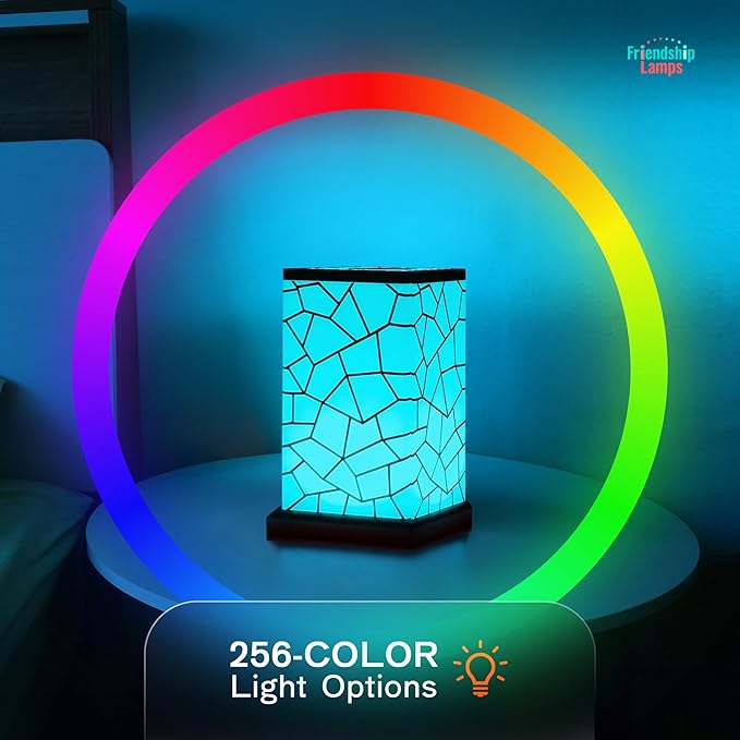Friendship Lamp® by Filimin Classic - Best Friend Lamps Wi-Fi Touch Lamp LED Light for Long-Distance, Connection, Relationship, Friendship, Gifts, Love, 200+ Colors, App Setup - Set of 2