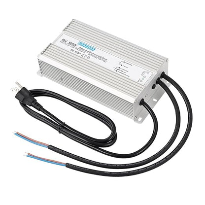 LED Driver 48V800W Waterproof Power Supply AC90-130V to DC48V16.6A Low Voltage Switching Power Supply IP67 Transformer Suitable for Indoor and Outdoor LED Lighting and Any 48V DC Equipment