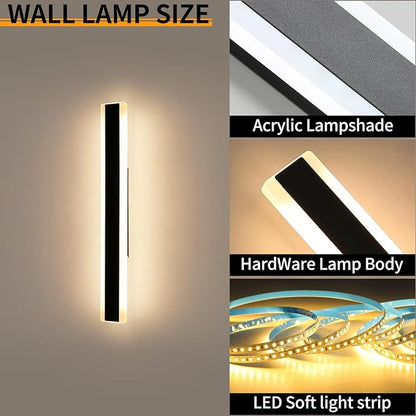 Mikeru 2pack 31.4inch Outdoor Wall Light Fixtures, 10%-100% Dimmable Outdoor Wall Lights Exterior Front Porch Light 3000-6000k Wall Mounted Led Lighting for Basement, Shop,Garage Lighting