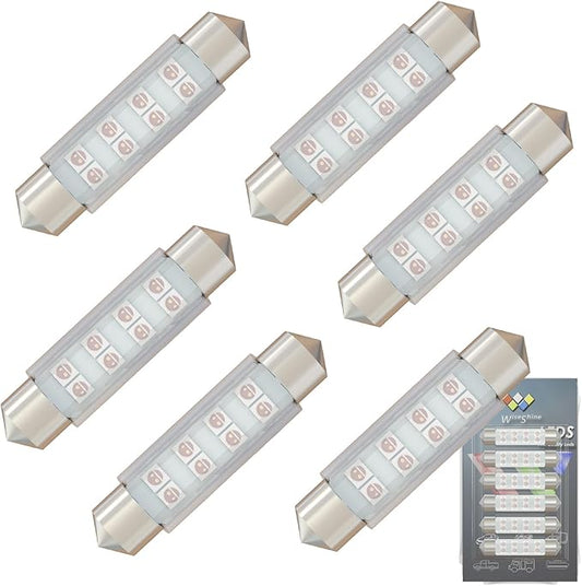 578 LED Bulb Pink Purple,211-2 Festoon LED Car Bulbs 43mm 44mm,Festoon 212-2 LED Bulb DC 24V for Truck Interior Map Trunk Lights (Pack 6)