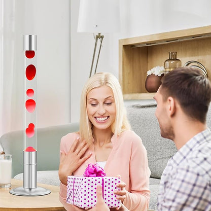 30-Inch Relaxing Liquid Motion Lamps,Magma Lamps, Home Decor Living Room Office Bedroom Lamp for Adults (White Water Red Wax)