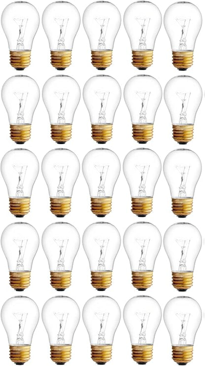 OCS Parts Hatco 02.30.265.00 Replacement Specialty Light Bulbs for Commercial Heat Warmers | 25-Pack | 40W 120V E26 PFTE Coated High Temp Shatter Resistant Specialty Consumer Lamps