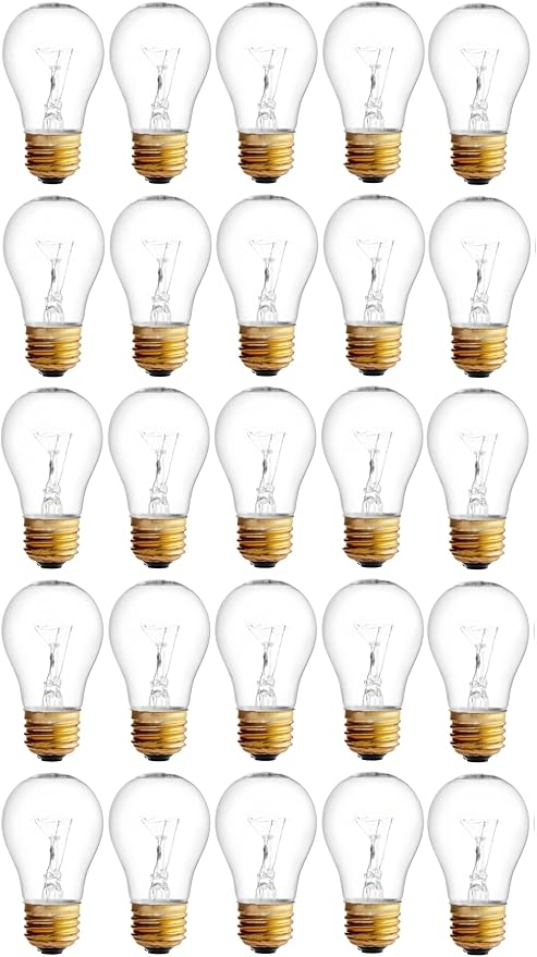 OCS Parts Hatco 02.30.265.00 Replacement Specialty Light Bulbs for Commercial Heat Warmers | 25-Pack | 40W 120V E26 PFTE Coated High Temp Shatter Resistant Specialty Consumer Lamps