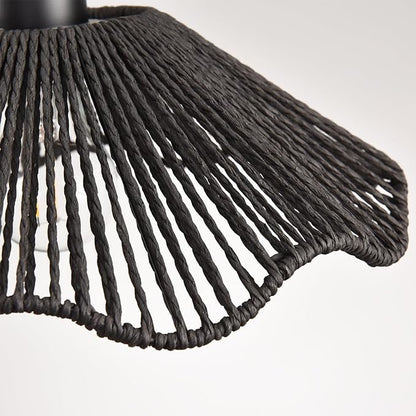 3 Pack Black Woven Pendant Light Fixtures,11.81" Rattan Pendant Lights Farmhouse Basket Light Fixture Adjustable Boho Hanging Lamp for Kitchen Island Bedroom Dining Room Foyer Hallway