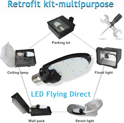 115W LED Shoebox Corn Retrofit Lamps, 5000K 15525LM Shoebox Corn Light Bulb(500W MH Equiv.) Rotatable E39 Mogul Base, 180° LED Paddle Bulb for Retrofitting Parking Lot Street Lighting (8-Pack)