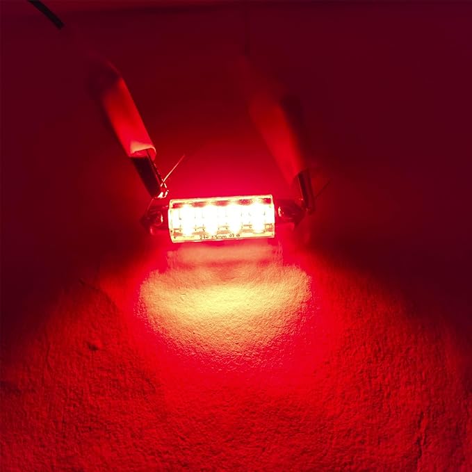 43mm 44mm 578 Festoon LED Car Bulb,211-2 LED Bulbs Red,Festoon 212-2 LED Bulb DC 24V for Truck Interior Door Cargo Lights (Pack 6)