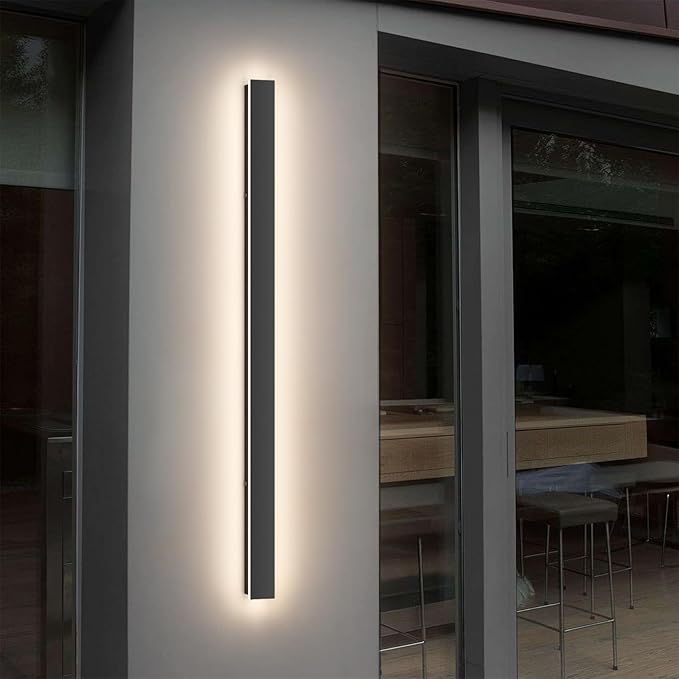 40inch Long Outdoor LED Wall Light 4000K Natural Light 30W Black Porch Light Acrylic Waterproof IP65 Exterior Wall Light Fixture for House Patio Porch Courtyard