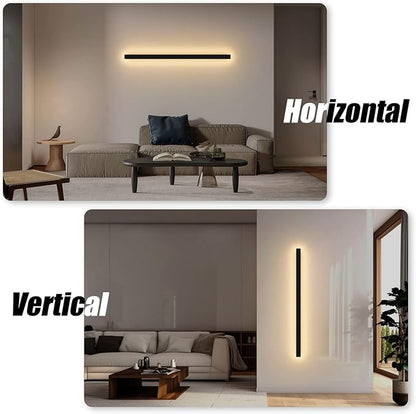 2 Pack 47.25inch Long Outdoor LED Wall Lights 35W Black 3000K Warm White Porch Lights Acrylic Waterproof IP65 Exterior Wall Light Fixtures for House Patio Porch Courtyard