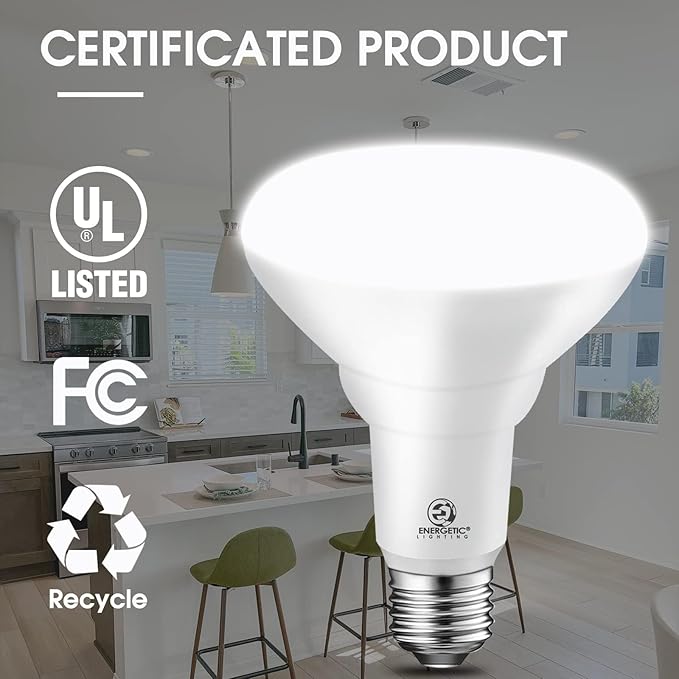 Energetic LED Recessed Light Bulbs BR30, 105W Equivalent, 1500LM, Dimmable, Daylight 5000K, Indoor Flood Lights for Recessed Cans, UL Listed, 6 Pack