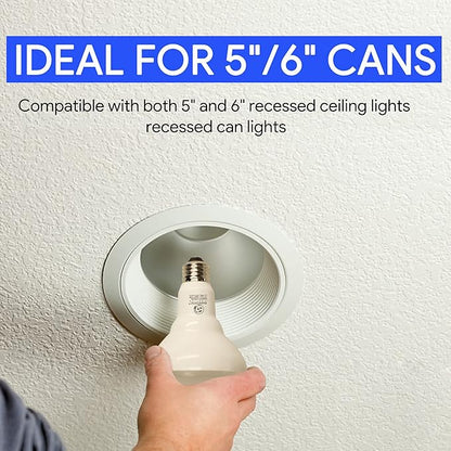 12 Pack BR30 LED Light Bulbs, Dimmable, CRI90, 8.5W=65W, 5000K Daylight, 650 LM, E26 Base, Indoor Flood Light for Cans