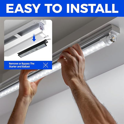 Barrina 8 FT LED Tube Lights, 44W 5500lm 5000K, Super Bright,T8 T10 T12 LED Bulb, FA8 Single Pin LED Lights, Clear Cover,LED Shop Bulbs to Replace Fluorescent Light Bulbs Pack of 12