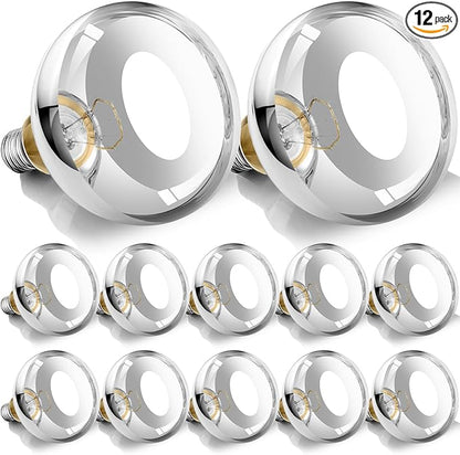 250W R40 Heat Lamp Bulbs, 8000 Hours Rated, Bathroom Shower Incandescent Light Bulb, Infrared Heating for Chickens, Reptiles, Pets, Food, E26 Base, 12 Pack