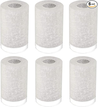 6-Pack White Linen Frosted Glass Shade Replacements, Globe Glass Lamp Shade for Light Fixtures, 1.65 In Fitter, 5.9 In Height, 3.9In Diameter Glass Shades Covers for Chandeliers Pendant Wall Sconces