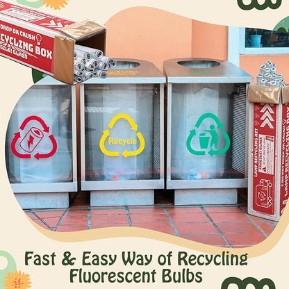 2 Sets Recycling Box for Straight Lamps with Bags 4 Foot Jumbo Straight Lamp Storage Box 49 x 12 Inch Holds up to 61 x T12 Tube Lights or 132 x T8 Fluorescent Tubes