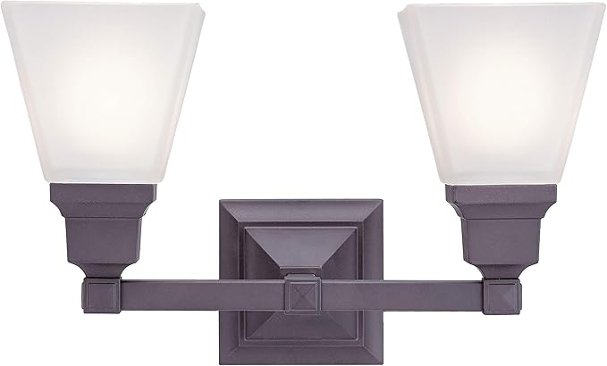 Livex Lighting 1032-07 Mission 2-Light Bath Light, Bronze, 15 x 7.75 x 9.5