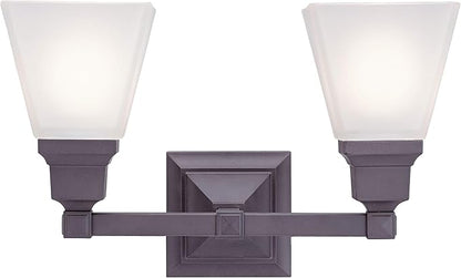 Livex Lighting 1032-07 Mission 2-Light Bath Light, Bronze, 15 x 7.75 x 9.5