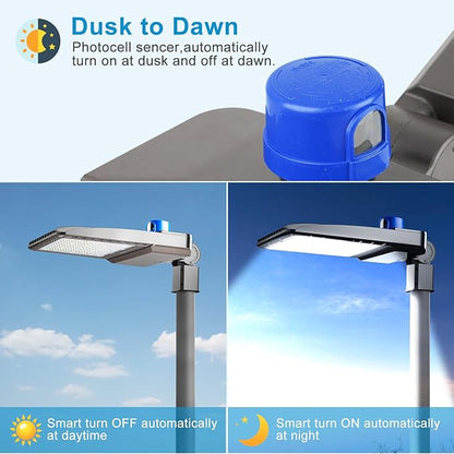 480W (486x1W) LED Parking Lot Lighting 72000LM (150Lm/W) LED Pole Lights Outdoor with Smart Photocell 5000K 6KV SPD LED Parking Lot Lights Outdoor Pole Mount for Parking lot/Yard-2Pack 7Yrs Warranty