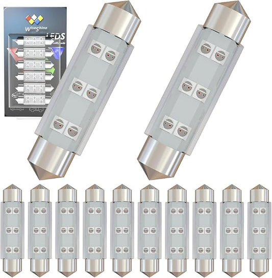 578 LED Bulb 43mm 44mm,211-2 Festoon LED Bulbs Amber Yellow,212-2 LED Car Bulb 6413 6429 DC 12V for Automotive Interior Door Cargo Lights (Pack 12)