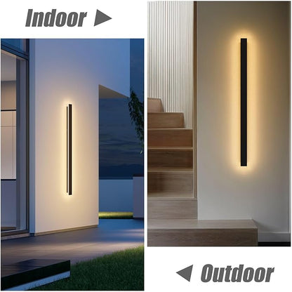 2 Pack 40inch Long Outdoor LED Wall Lights 30W Black 3000K Warm White Porch Lights Acrylic Waterproof IP65 Exterior Wall Light Fixtures for House Patio Porch Courtyard