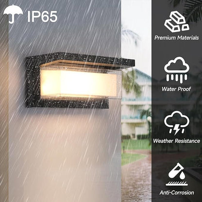 24W LED Outdoor Wall Lights Exterior/Interior Adjustable 3-Color Sconces Lights 2100LM IP65 Waterproof Modern Outdoor Lighting Fixtures Aluminum Wall Lights Compatible with Dimmers