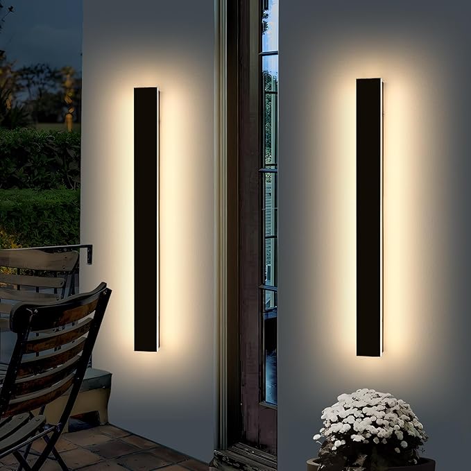 Mikeru 47.2in Outdoor Wall Light Fixtures, 3000k Exterior Wall Sconces, Acrylic Invisible Lighting for Porch, Balcony, Patio & Garage