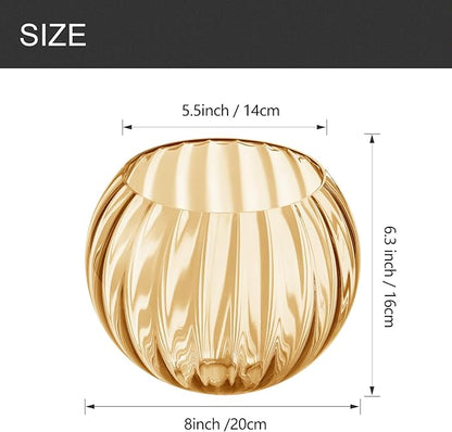 Clear Glass Shade,Replacement Globe & Cover for Lighting Fixture, 8" Diameter, Replacement with 1.65 Inch Fitter for Wall Lamps Chandeliers or Ceiling Light (1, 8Inch - Amber Glass)