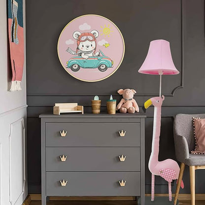 Floor Lamp, Easy-Care Artificial Leather Kids Floor Lamp for Bedroom, 51 Inch Tall Flamingo Hand-Stitched Design Standing Lamp, Package Come with an E26 LED Bulb (Pink Flamingo)
