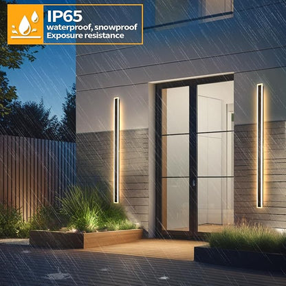 Modern Outdoor Lights, 59 Inch Outdoor Wall Light 3000K Outdoor Lighting IP65 Waterproof Black LED Long Exterior Wall Sconce for House Garage Porch Patio