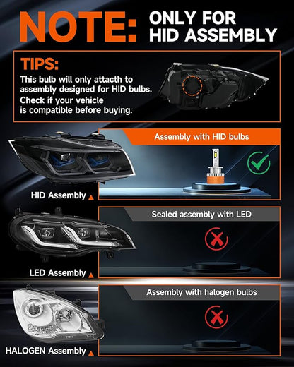 Fit for Acura 2007-2015 MDX RDX RL 2004-2014 TL TSX 2010-2013 ZDX Xenon HID Light Replacement, 24000LM 600% Brightness D2S HID Bulbs, 6000K Cool White, Pack of 2