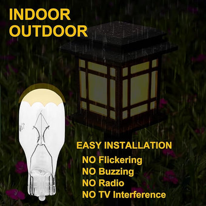 12-Pack Landscape Light Bulbs 4 Watt,12 Volt Low Voltage T5 Light Bulbs for Malibu Appliance Garden Outdoor Lamps Landscape Lights Replacement Parts -2800K Warm White,CRI 85 (Clear)