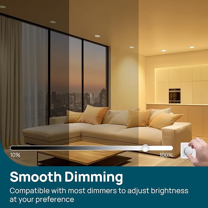 Linkind BR30 LED Flood Light Bulbs Indoor, 65W Equivalent Dimmable LED Recessed Bulbs, 10W 850 Lumens, 3000K Warm White E26 Base, Recessed Can Light Bulb for Bedroom Dining Room Bathroom, 6 Packs