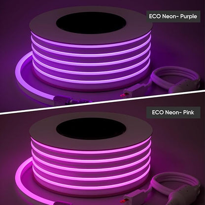 Shine Decor LED Rope Lights AC 120V, Connectable & Cuttable Dotless 120LEDs/M Eco Neon Strip Lighting, ETL IP65 Waterproof & Weather-Resistant for Home Commercial, 8x16mm, Pink, 65.6FT