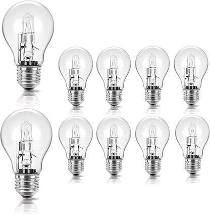 10pcs A55 E27 Halogen Lamp 220V 28W 42W 53W 70W 100W 96 * 55mm 2700K Halogen Bulb Clear Replacement Fit for Incandescent Lamp(100W)