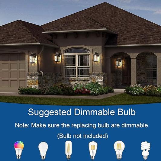 Motion Sensor Porch Light Dusk to Dawn Outdoor Wall Lantern Black Exterior Sconce Lighting Fixtures Modern Outside Wall Mount Coach Lamp for House Garage Patio Front Door