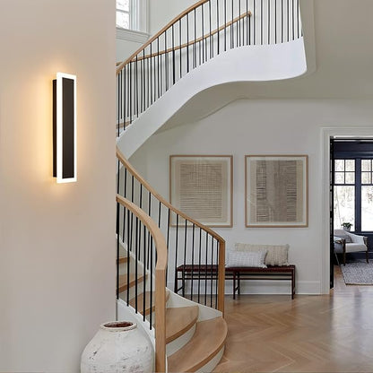 2-Pack Modern Outdoor Lights 3000-6000K Exterior Light Fixture 15.7in Porch & Patio Light Frosted White Acrylic Outdoor Sconce Watetproof Suitable for Garage Entry House