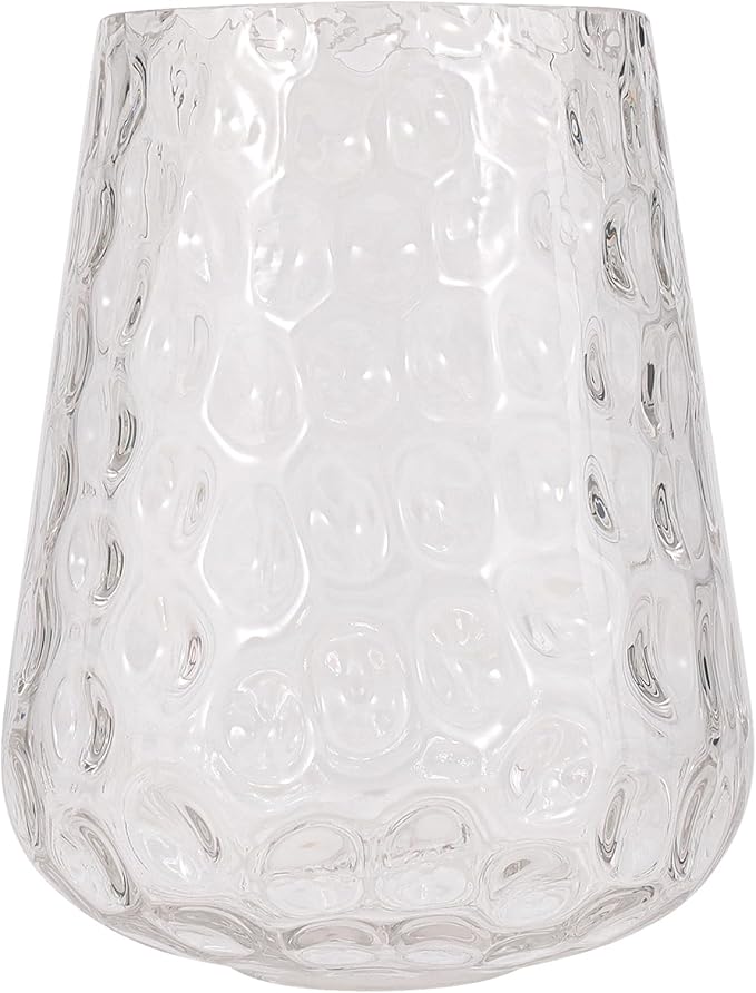 Wine Glass Lamp Shade for Lighting Fixture, 6.3" Height, 1-5/8 Inch Fitter, 3 Pack Clear Hammered Water Ripple Glass Replacement Globe Shade