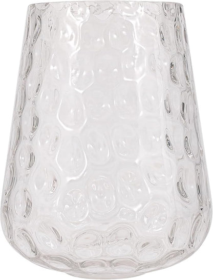 Wine Glass Lamp Shade for Lighting Fixture, 6.3" Height, 1-5/8 Inch Fitter, 3 Pack Clear Hammered Water Ripple Glass Replacement Globe Shade