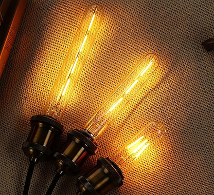 E26 3W Tubular LED Light Bulb T30 Long Tube Bulb T185 Vintage Edison Bulb 25W Equivalent Dimmable LED Filament Light for Rustic Pendant Industrial Pipe Vanity 2700K Warm White AC110V Frosted 6 Pack