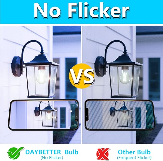 DAYBETTER 24 Pack A19 Vintage LED Edison Bulbs, 60W Equivalent Dimmable LED Bulbs, High Brightness 5000K Daylight, 800 Lumens, 8W E26 Standard Base, Ultra-Bright, CRI80+, Clear Glass Filament Bulb