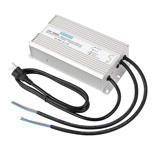 LED Driver 24V600W Waterproof Power Supply 90V-130V AC to 24V DC 25A Low Voltage Transformer Garden Greening Decorative lamp LED Light Switch Power Supply