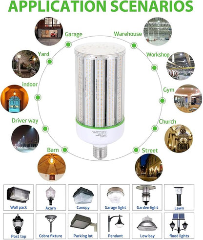 250W LED Corn Light Bulb,1000w Metal Halide Replacement,5000K E39 Mogul Base LED Bulb,Retrofit HPS HID Lamp for Commercial Industrial High Bay Light Fixture Wearehouse Gyms Storage Room Workshop
