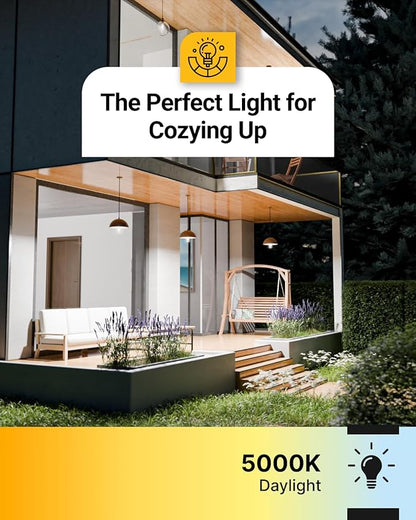 Sunco 24 Pack Dusk to Dawn LED Outdoor Lights Bulb, ST64 Edison Style Automatic Light Sensing Bulbs, 800 LM, 7W (60W Equivalent), ST19, 5000K Daylight, E26 Base UL