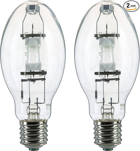 Sunlite 02515 MH175/U/MOG M57 Metal Halide Lamp, 175 Watts, Mogul Base (E39), ED28, 10,000 Hour Life Span, 14000 Lumen, Clear Finish, 4000K (2-Pack)