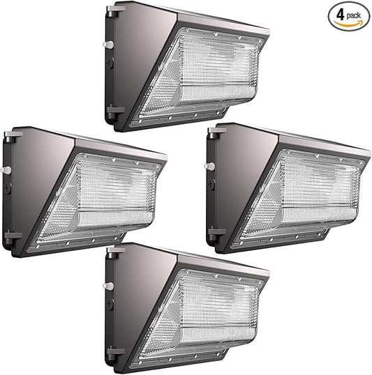 Lightdot 4Pack 200W LED Wall Pack Lights, 100-277v Off Dusk to Dawn Photocell, 30000Lm(150Lm/W) 5000K IP65 Outdoor Exterior Lighting for Garage,Warehouse,Yard,Building,Factory,ETL
