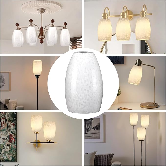 Mini Glass Pendant Light 1-Pack with Handblown Milk White Art Oval Glass Lamp Ceiling Hanging Light, for Dining Room,Kitchen,Foyer,Hallway 4.72"