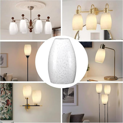 Mini Glass Pendant Light 1-Pack with Handblown Milk White Art Oval Glass Lamp Ceiling Hanging Light, for Dining Room,Kitchen,Foyer,Hallway 4.72"