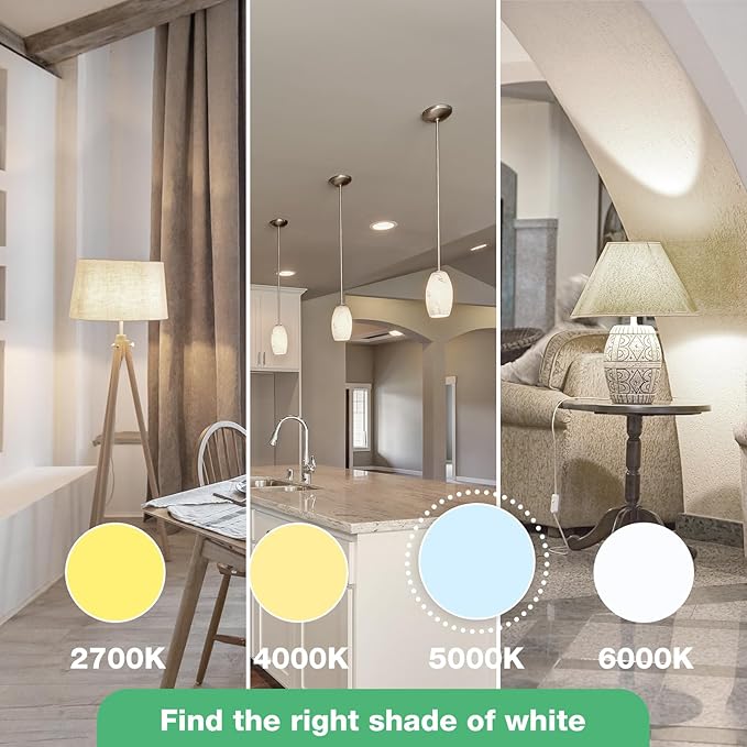 LED Light Bulbs, 60 Watt Equivalent LED Bulbs A19, 5000K Daylight, 800 Lumen, E26 Standard Base, Non-Dimmable, 8W Daylight LED Bulbs for Bedroom Living Room, 12 Pack