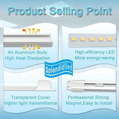 4FT Magnetic LED Retrofit Kit,Recessed T8T10Fluorescent Light Retrofit LED Light Tube,Panel Light,Troffer Quick Retrofit LED Light Kit ,No Professional Tools Required,36w, 3500K Warm light (2 pack)