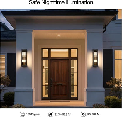 Outdoor Wall Light, 20" Modern Wall Sconce Waterproof, Black Front Porch Lamp Hard Wired 3000K LED Exterior Lighting Fixture Wall Mount Lantern for House Outside Garage Patio Doorway Garden Decor
